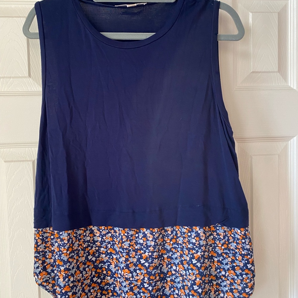 Michael Kors blue / floral top in tank top style